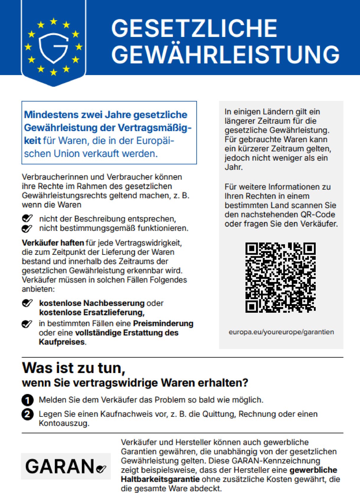 GRAFIK Gewährleistungs-Label
