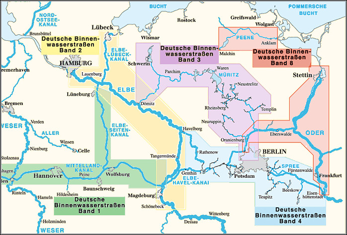 Von der Elbe zur Oder Berlin Potsdam Deutsche Binnenwasserstraßen 4 Karte Karten 
