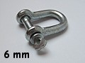 Schäkel 6 mm gerade (Stahl, verzinkt)